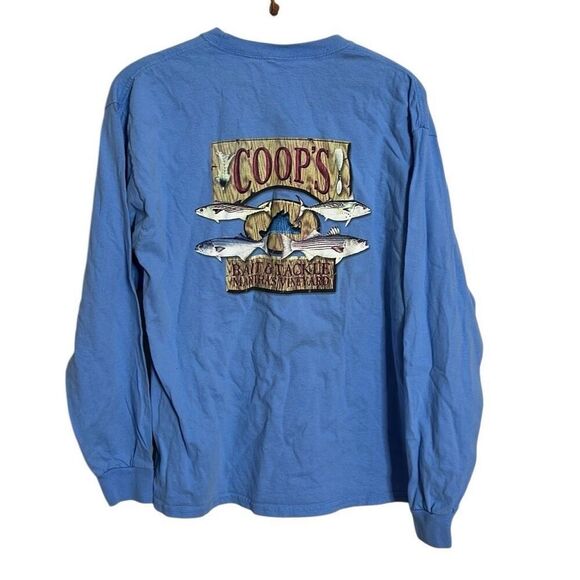 Martha's Vineyard Crew Neck Bait & Tackle Coops Long Sleeve T-shirt Blue Large - Picture 6 of 6